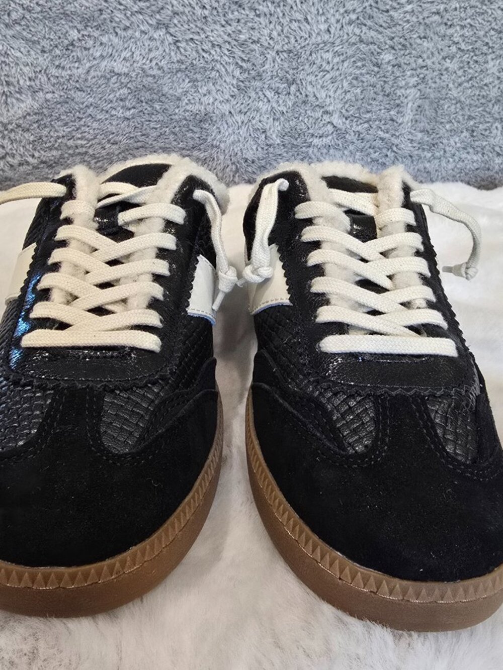 Dolce Vita Notice Slide Plush Sneakers Black Woven Leather Women's Size 10 NEW - Picture 8 of 11
